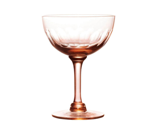 Rose Crystal Champagne Saucers with Lens Design