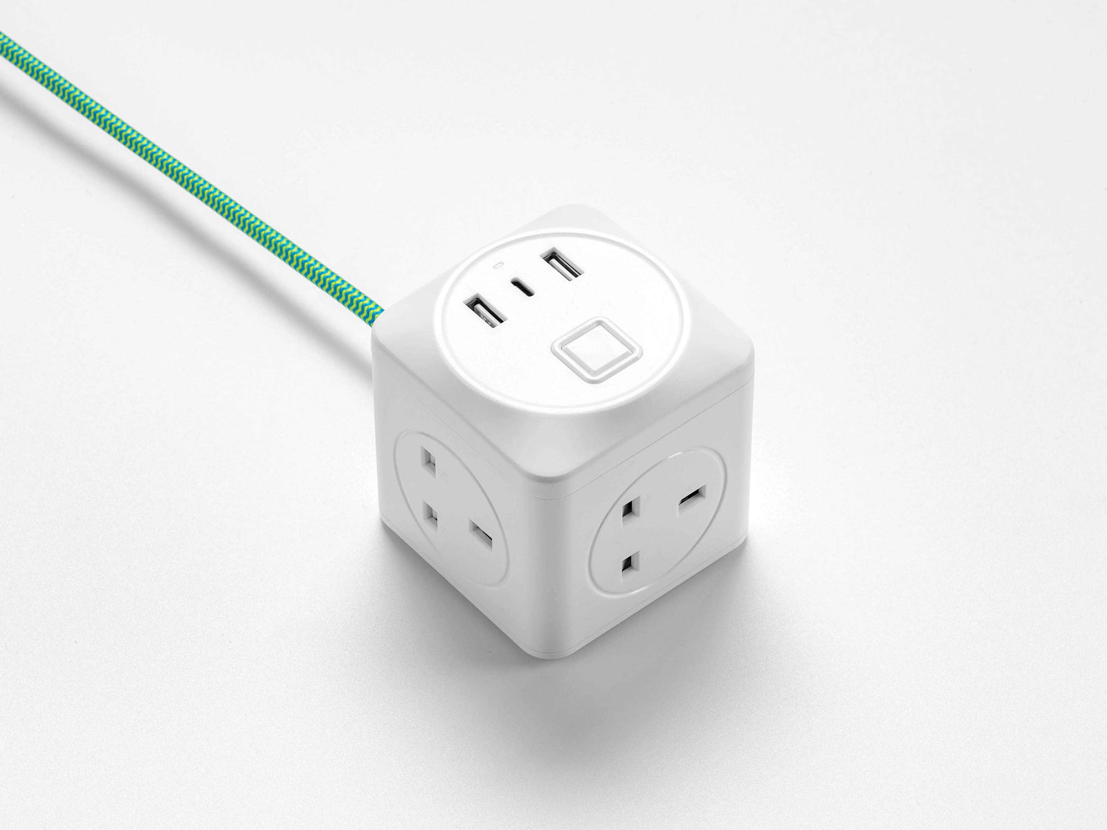 Green fabric extension lead