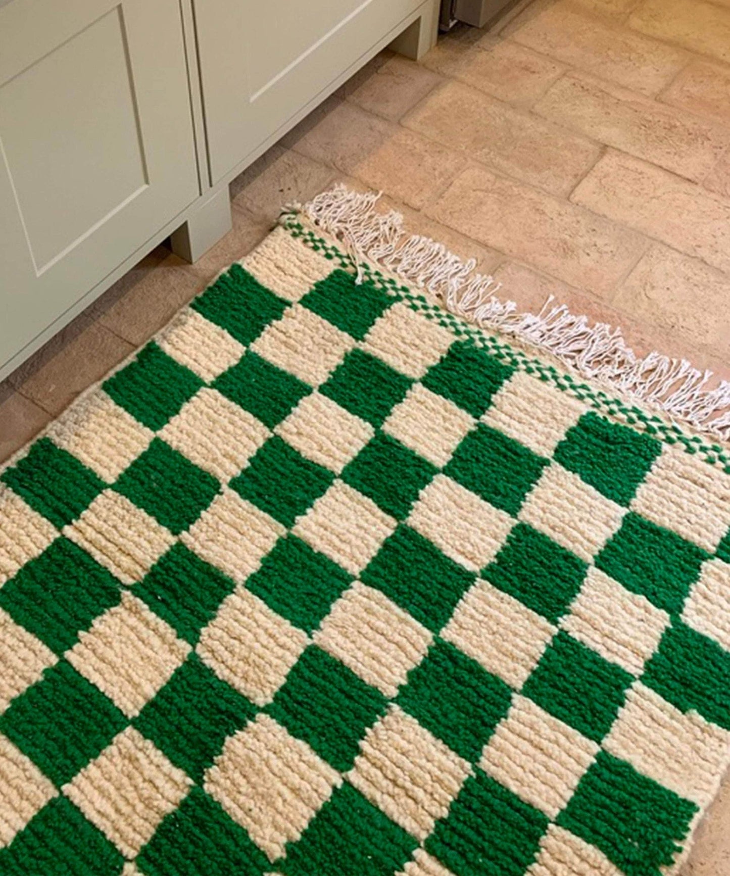 Checkerboard Berber Rug | Green