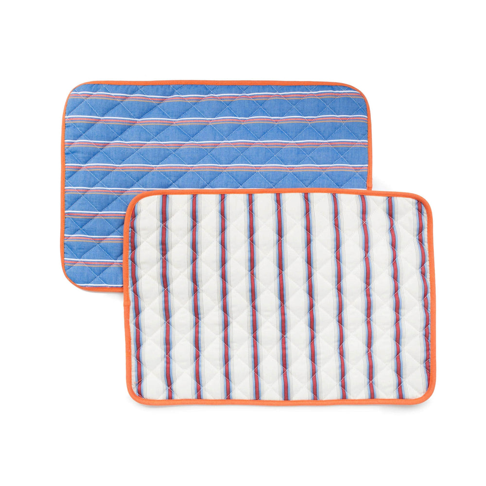 Reversible Quilted Placemat Multicolored Stripes