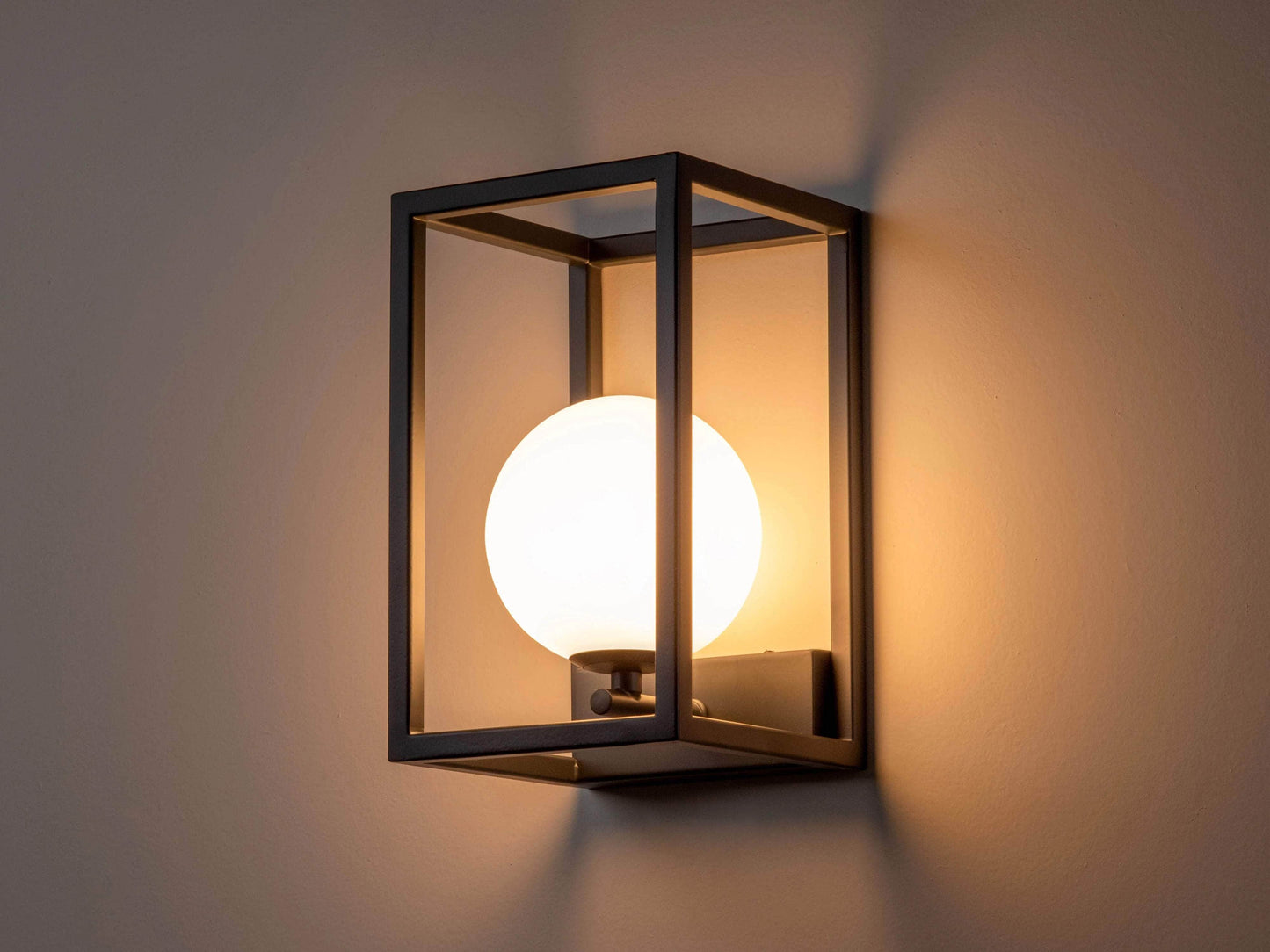 Charcoal grey lantern wall light