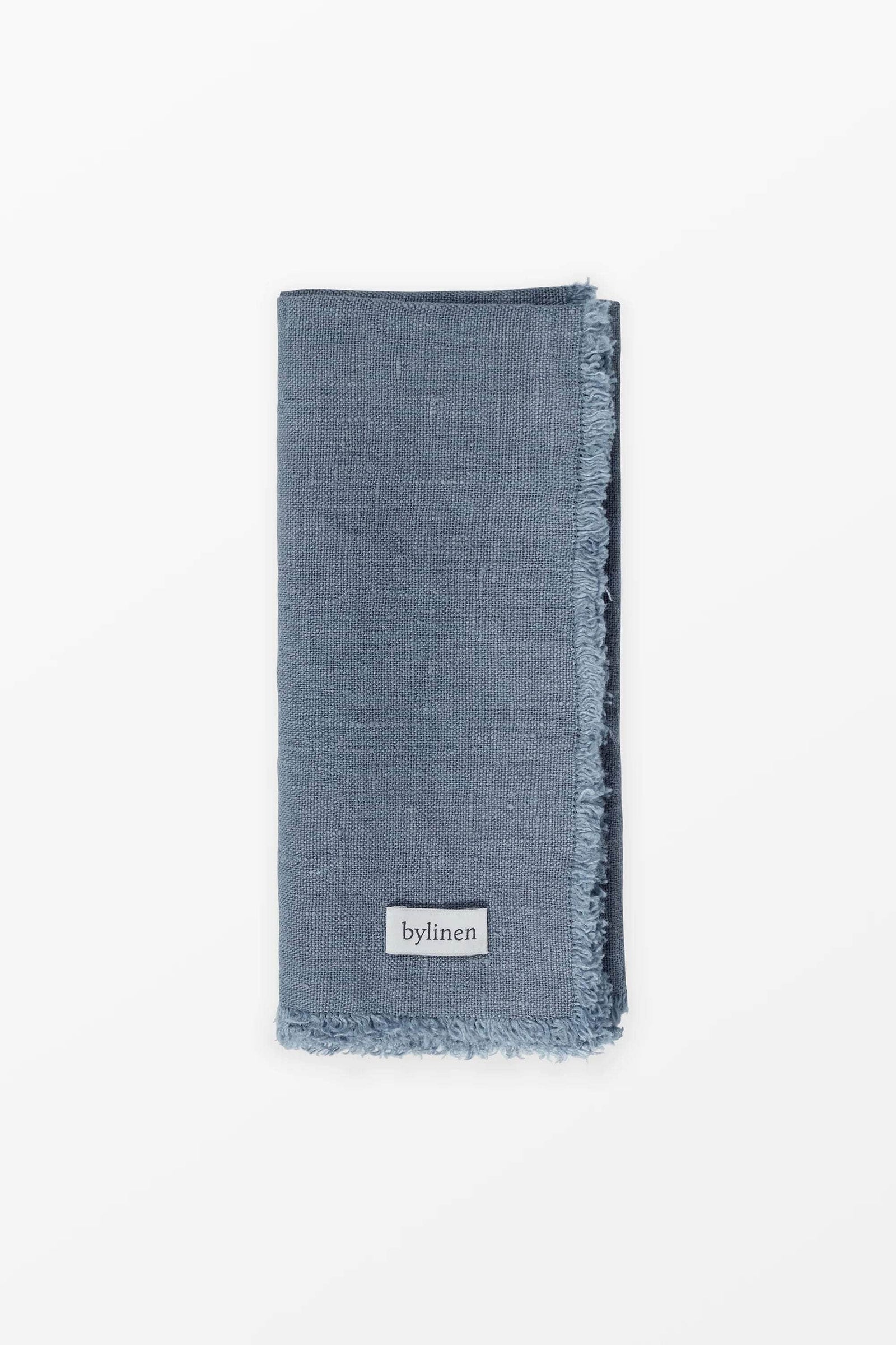 Blue Fringed Linen Napkin