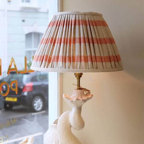 Hand Pleated Empire Lampshade in Bold Stripe Linen
