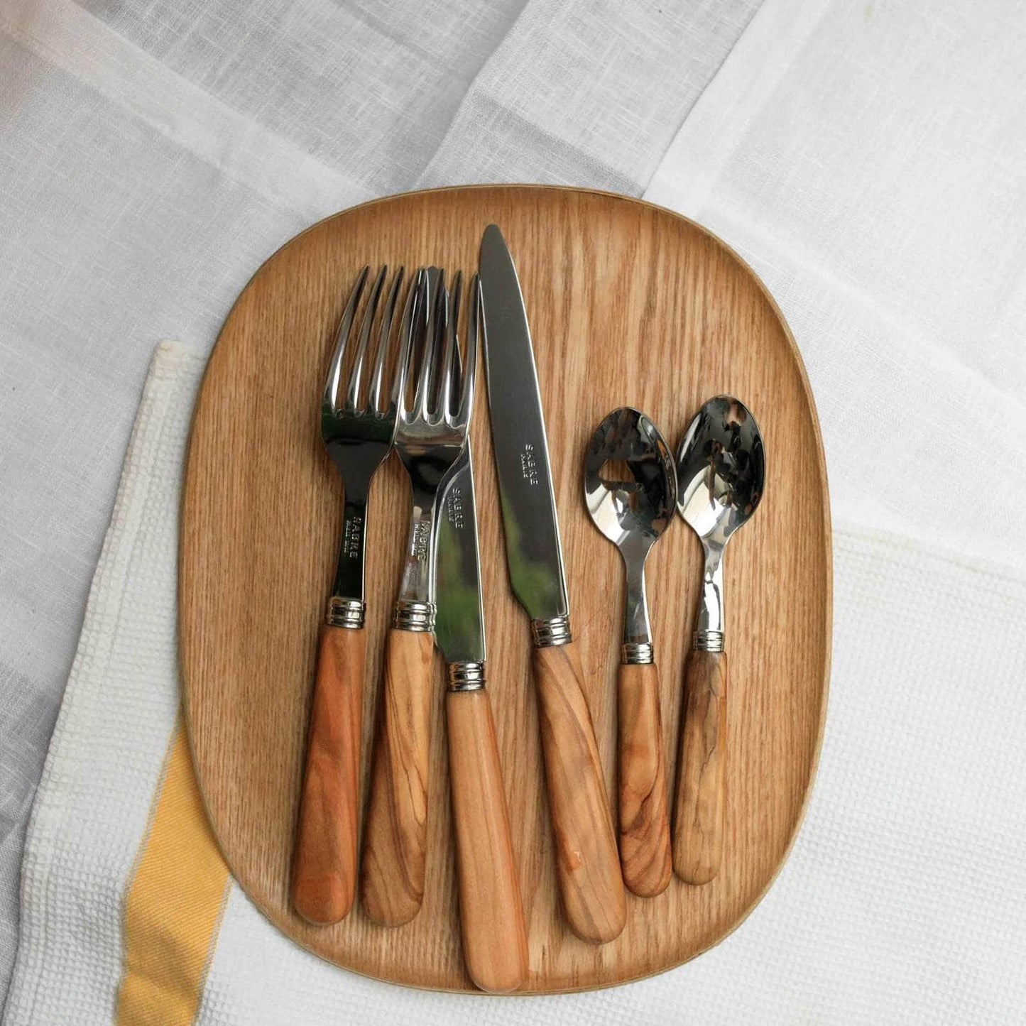Lavandou 24 pc Cutlery Set | Olive Wood
