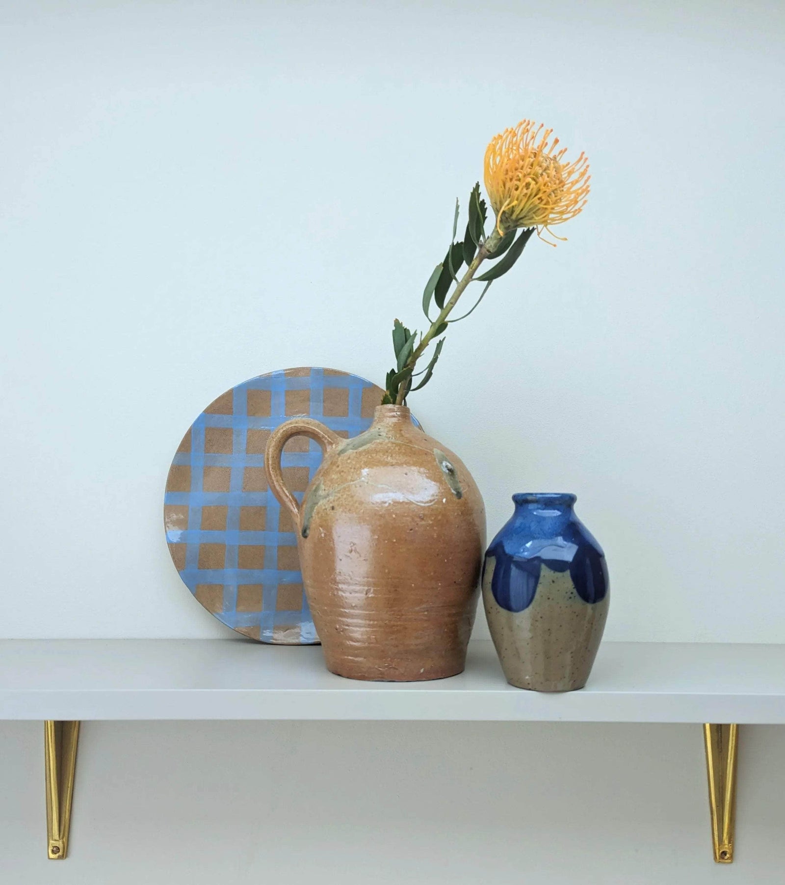 Blue Gingham Serving Platter