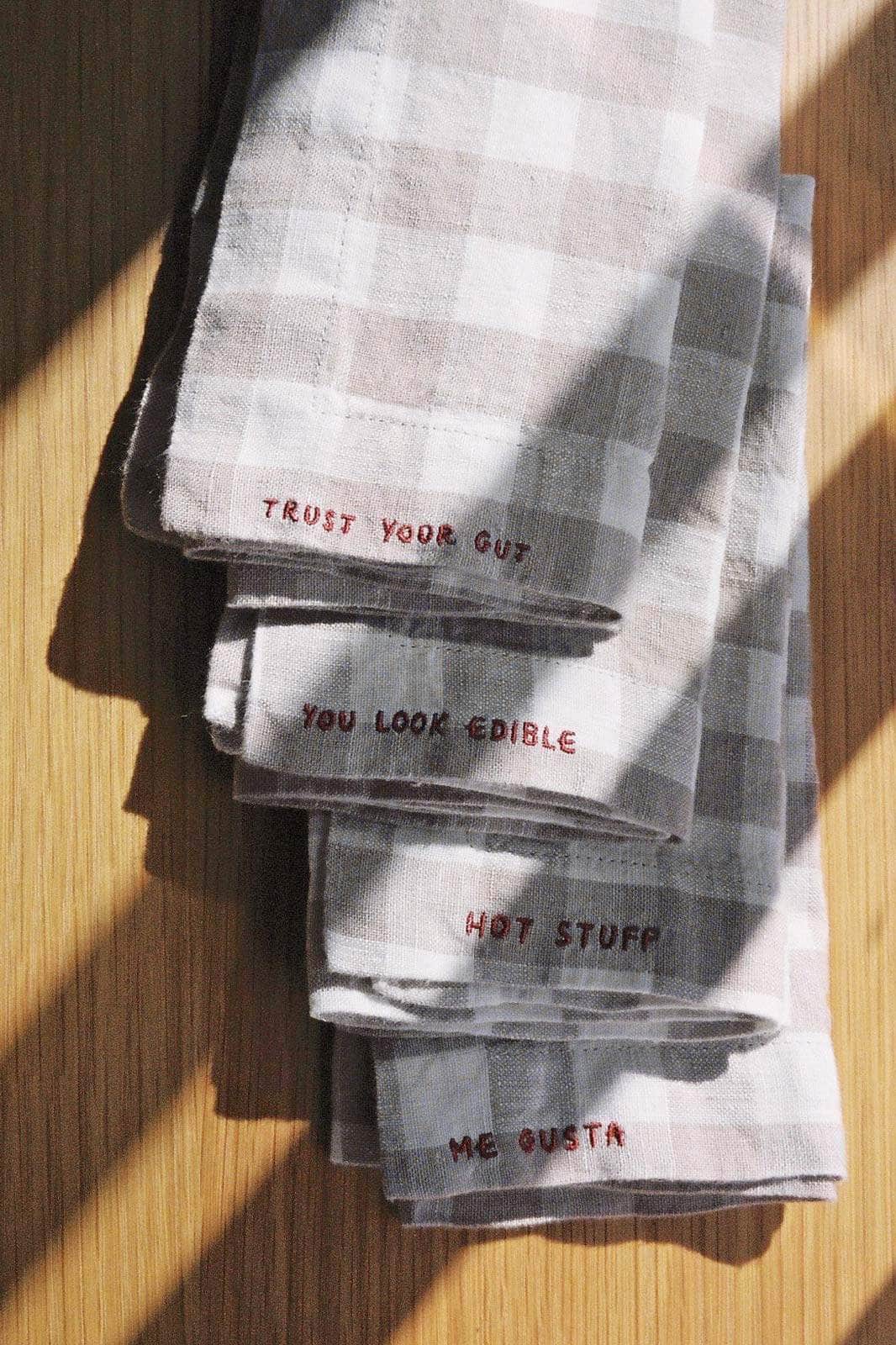 Gingham Gratitude Napkins - Set of 4