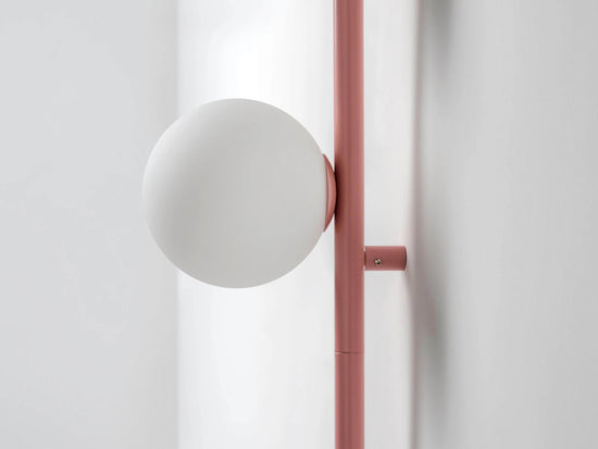 Pink bar opal ball wall light