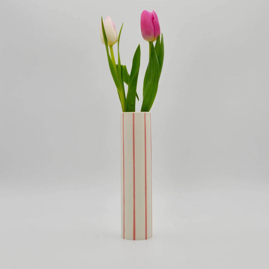 Striped Vase Pink
