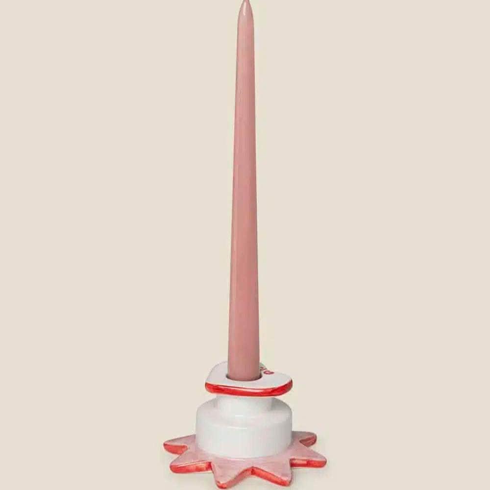Star-Heart Candle Holder Red + Pink
