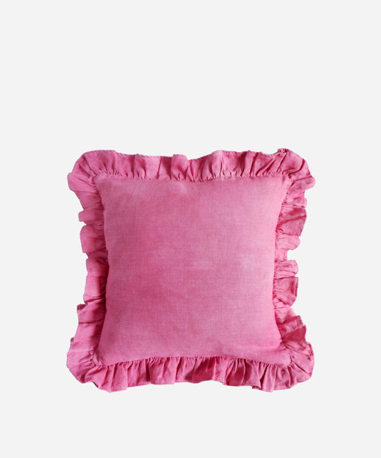 Square Ruffles Cushion in Pink