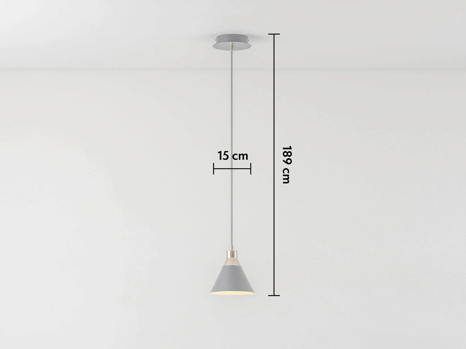 Charcoal grey cone pendent ceiling light