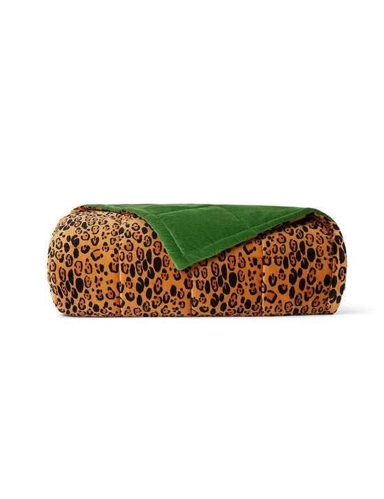 Child's Large Leopard Print/Green Reversible Bedspread