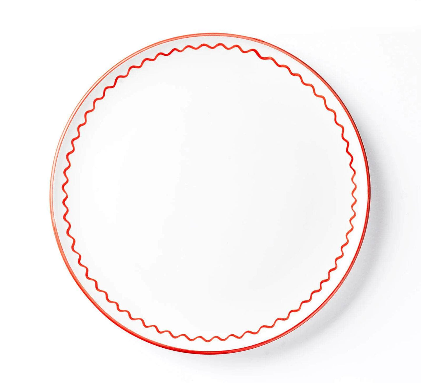 Dinner Plate - Lobster Red Zigzag