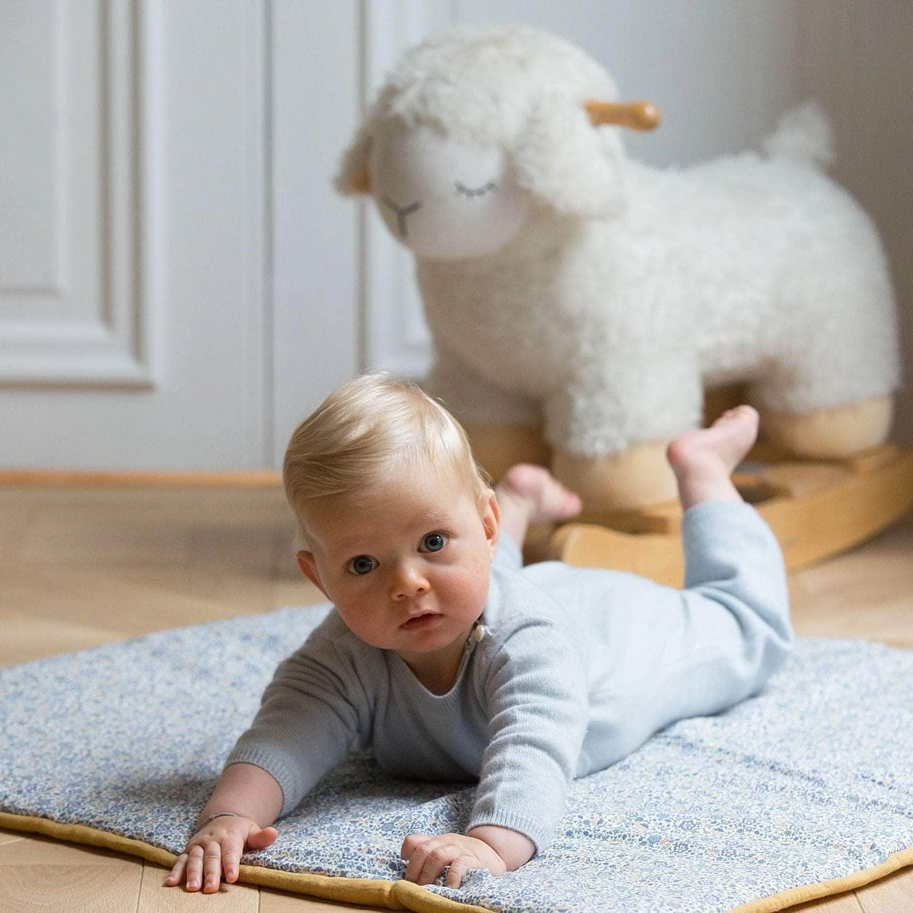 Baby's Playmat - Blue/Mustard