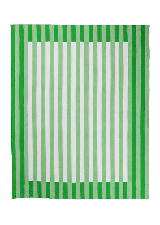 Lush Green Stripe Tablecloth