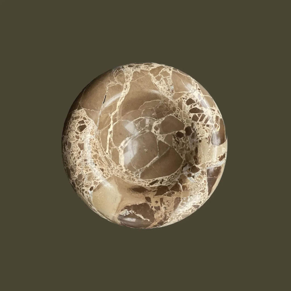 Contour Bowl: Round Bowl in Cacao Marble