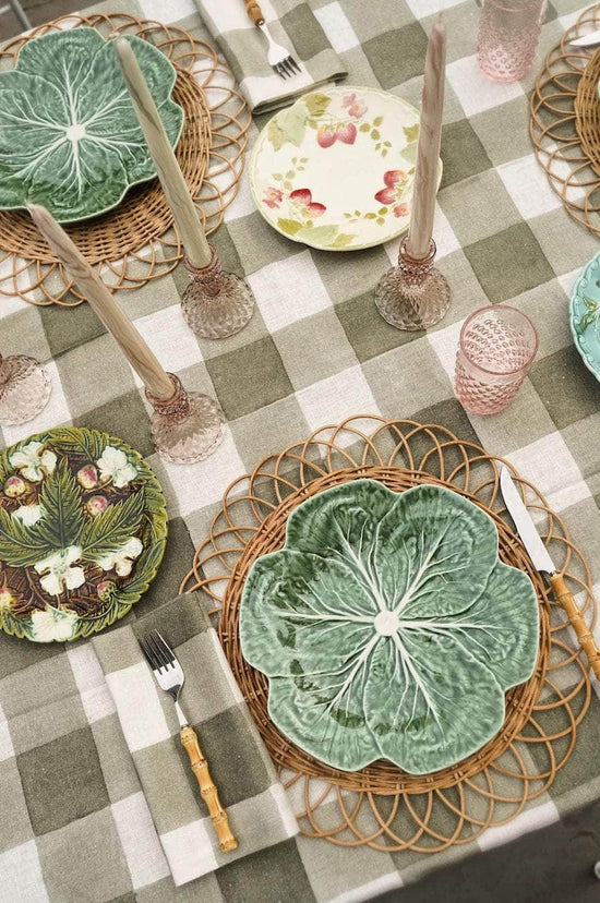 Green Gingham Tablecloth