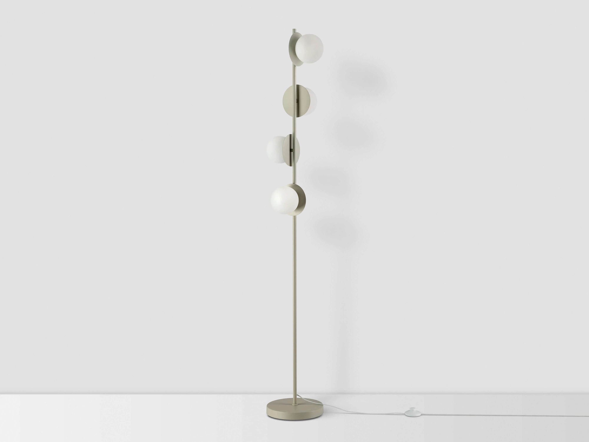 Sand opal disk floor lamp