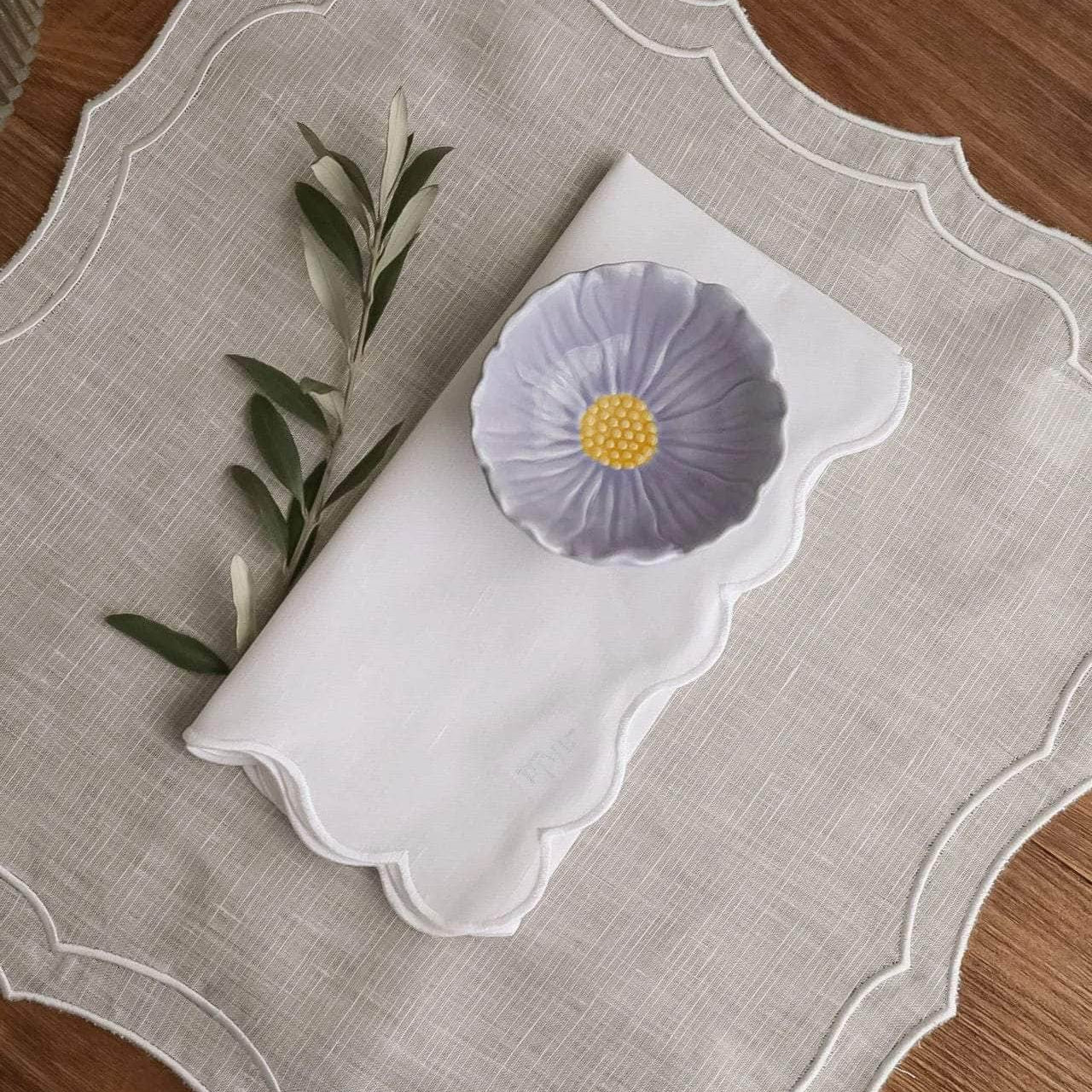 Wavy Napkin, White on White