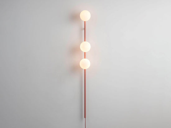 Pink bar opal ball wall light