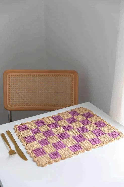 Lavender checked Placemat