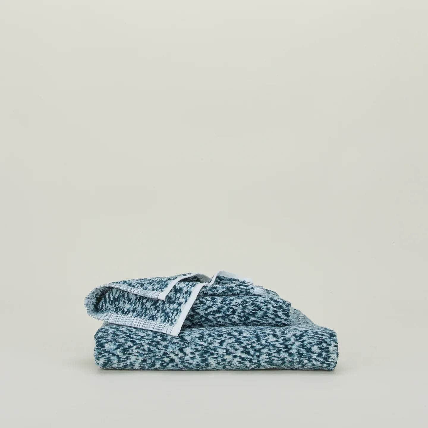 Space Dye Terry Towels - Peacock