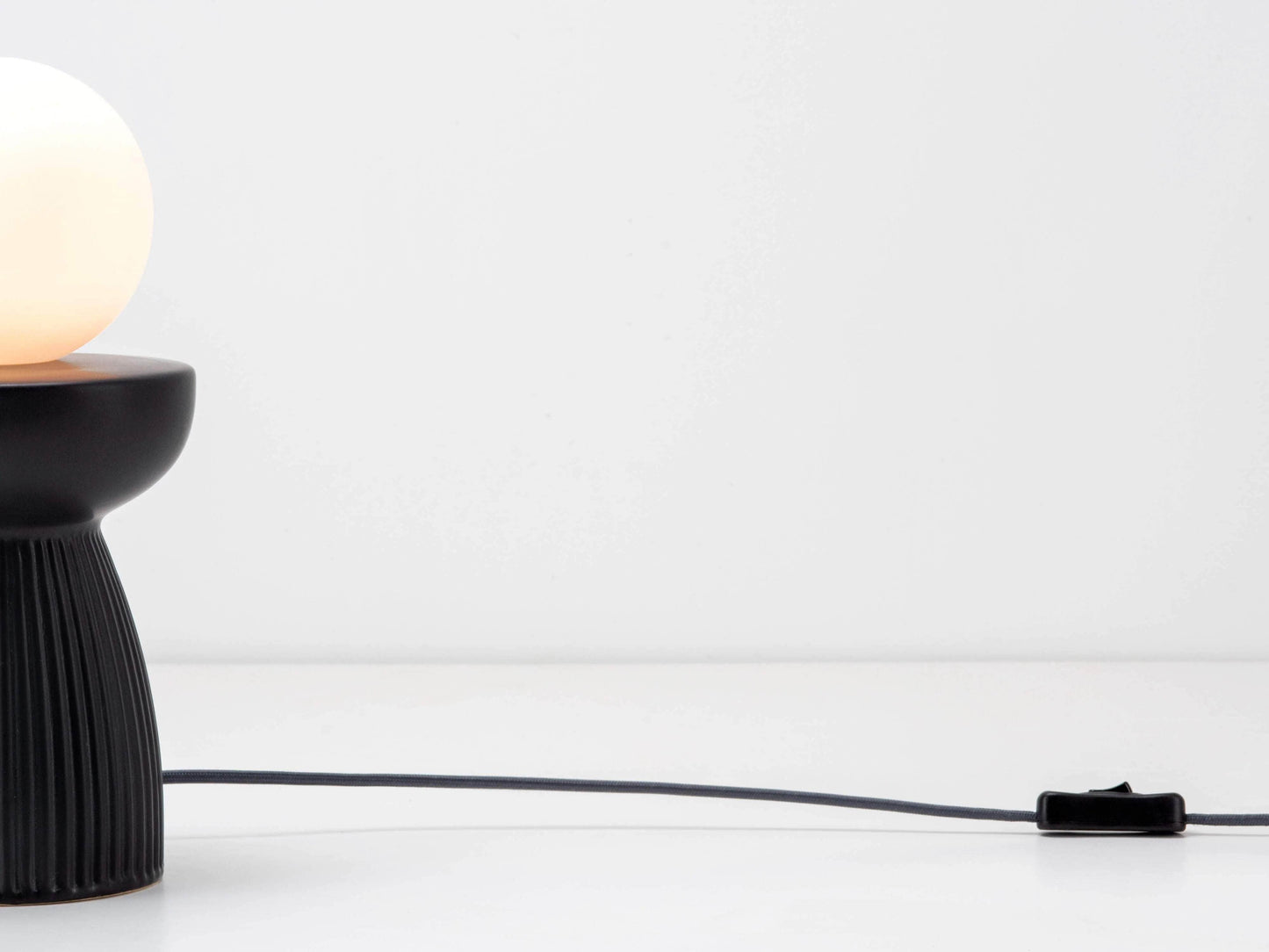 Charcoal grey ceramic table lamp