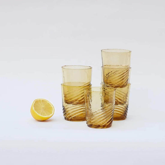 Swirl Water Glass - Curry