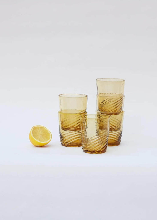 Swirl Water Glass - Curry