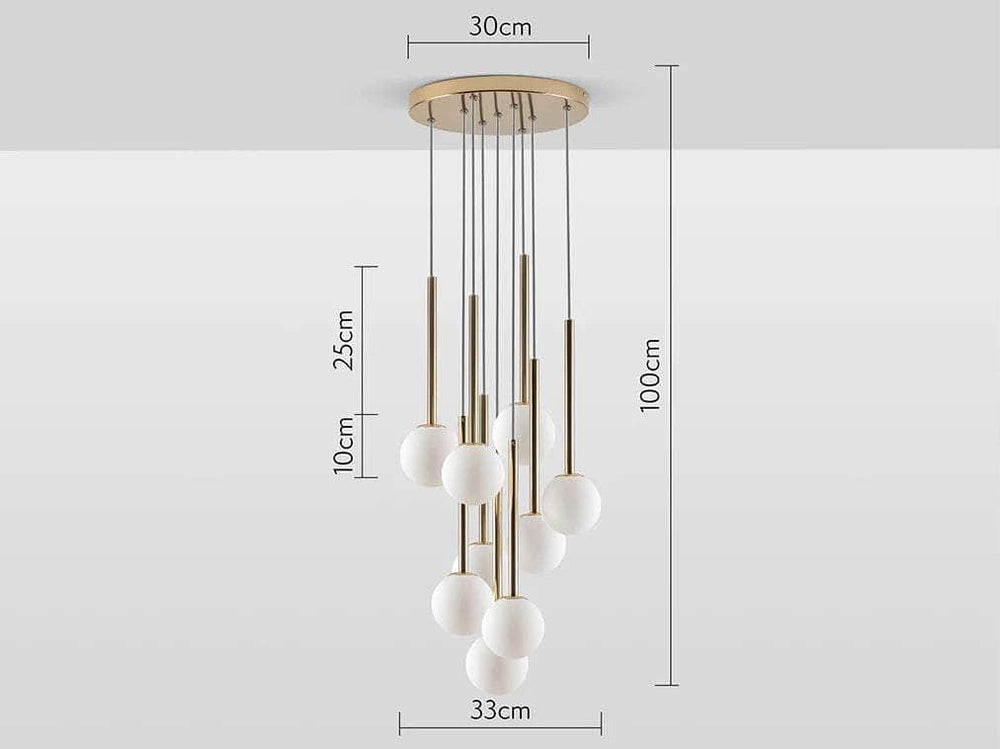 Brass cluster ceiling light