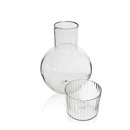 Hand Blown Glass Carafe & Tumbler