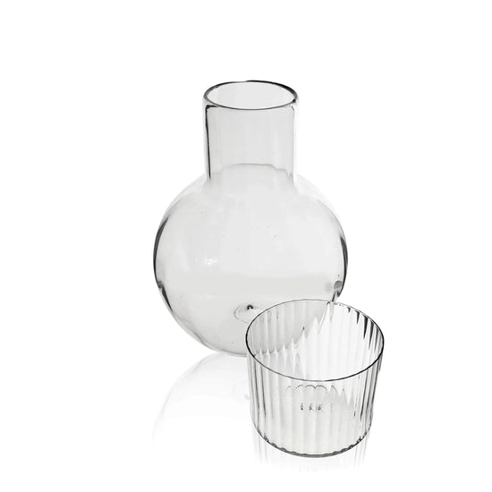 Load image into Gallery viewer, Hand Blown Glass Carafe &amp;amp; Tumbler
