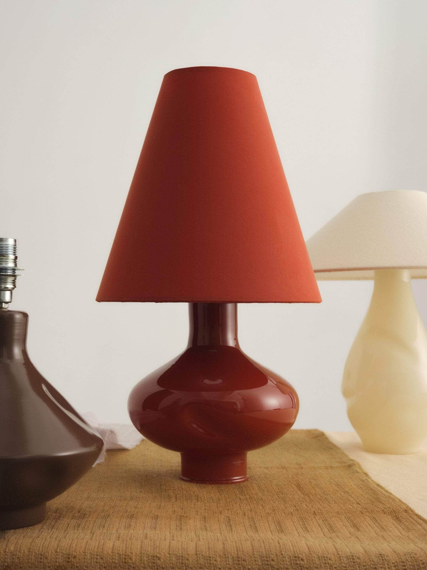 Dark Red Conical Glass Lamp II