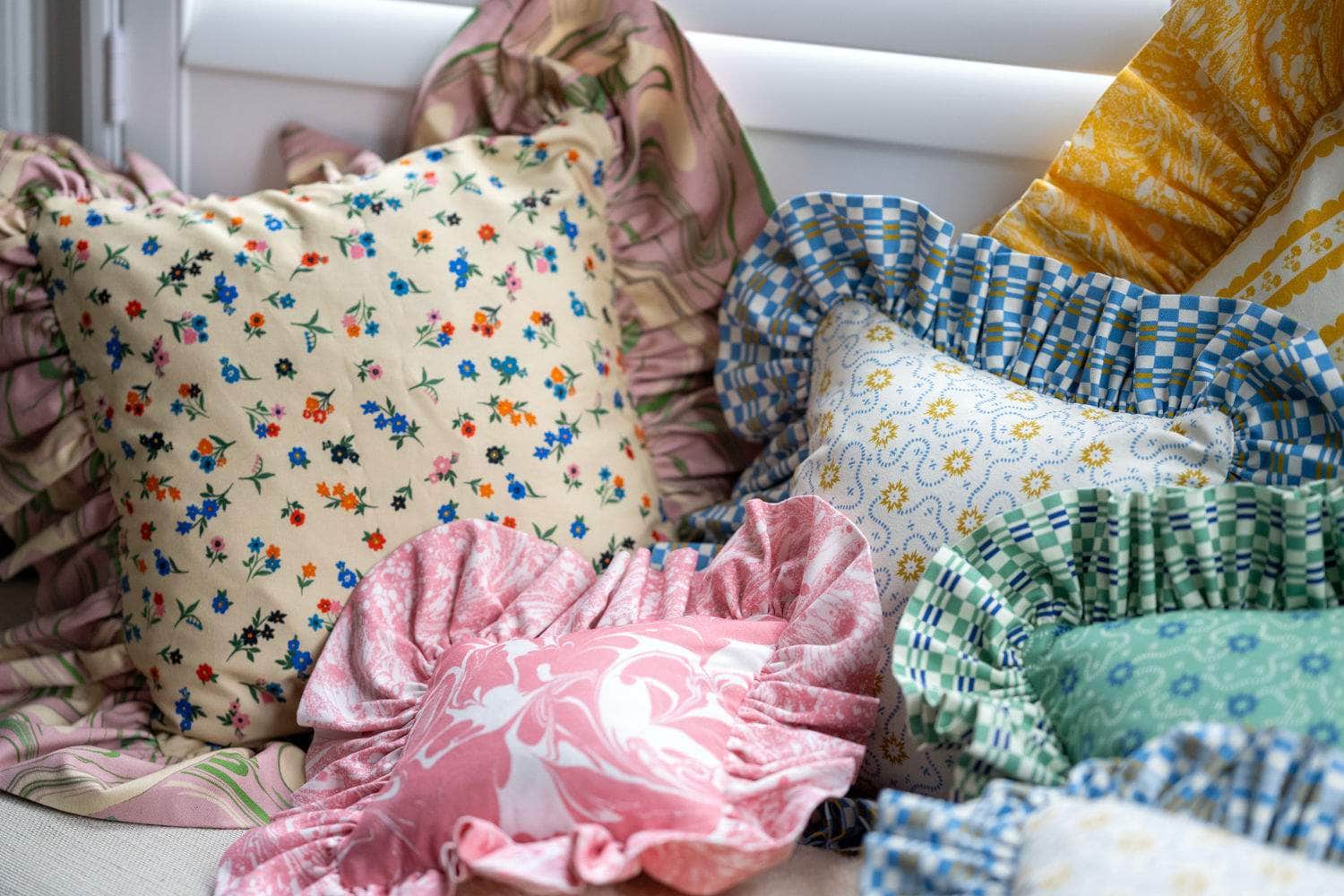 "Frilly Fancy" Cushion in Cream