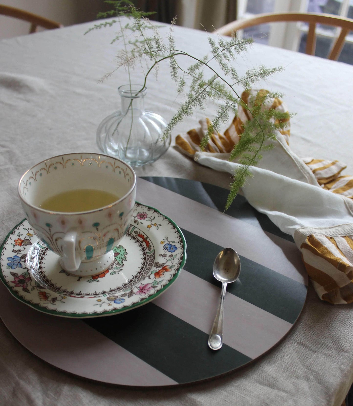 Forest Green Striped Placemat