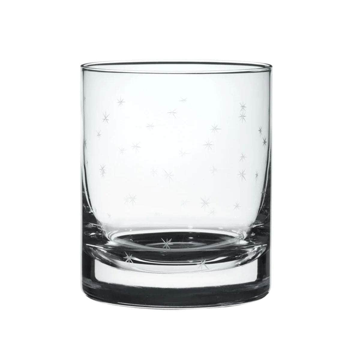 A Pair of Crystal Whisky Glasses with Stars Design