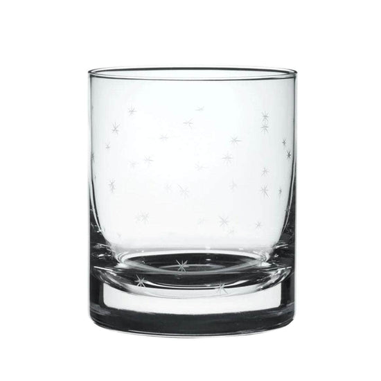 A Pair of Crystal Whisky Glasses with Stars Design