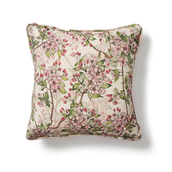 Square Cherry Blossom Cushion with Piping