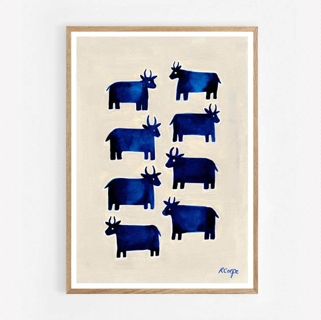 A3 - Blue Cow Print