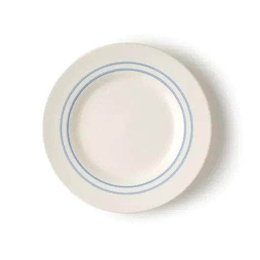 Dessert/Salad Plate with Two Blue Stripe Detail