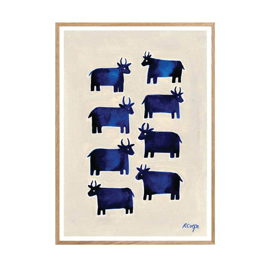 A3 - Blue Cow Print