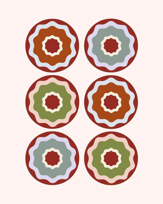 Rhubarb Ripple Placemats (Set of 6)