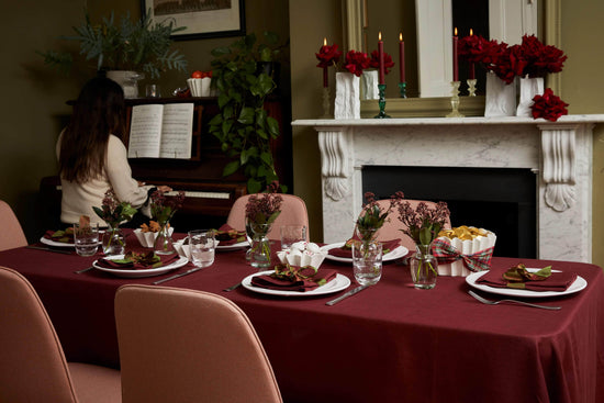 Deep Red Tablecloth