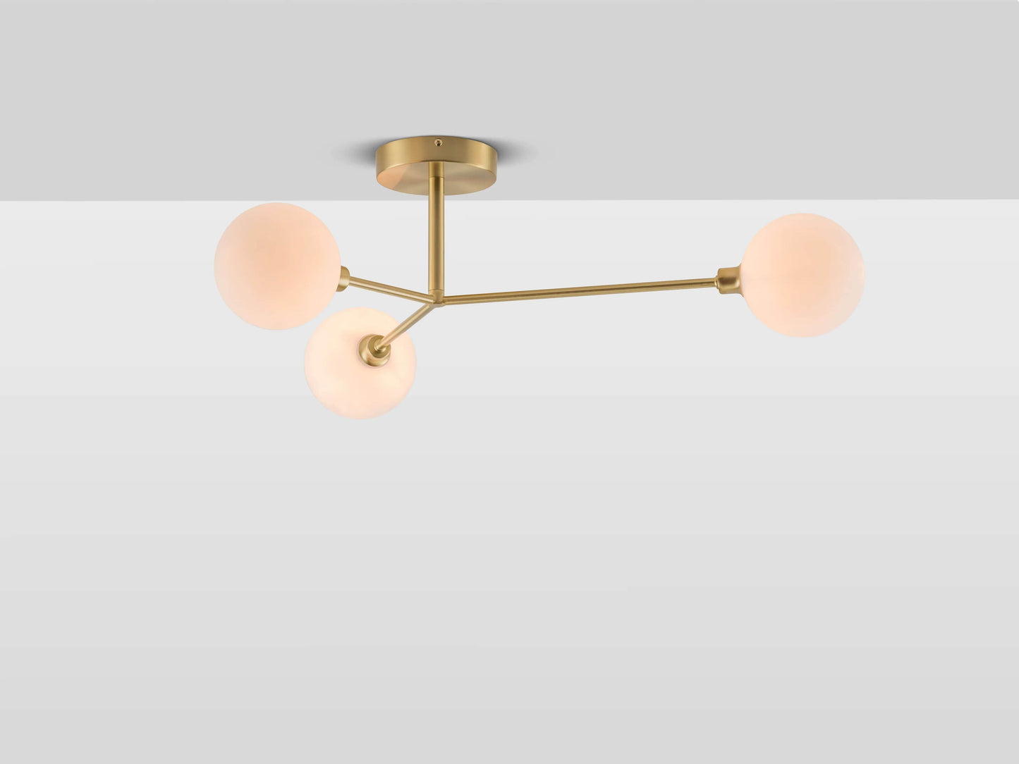 Brass 3 light flush ceiling light