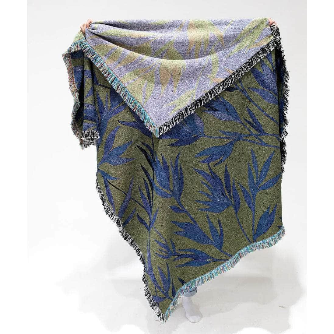 Growth (Olive Green) Recycled Cotton Woven Throw