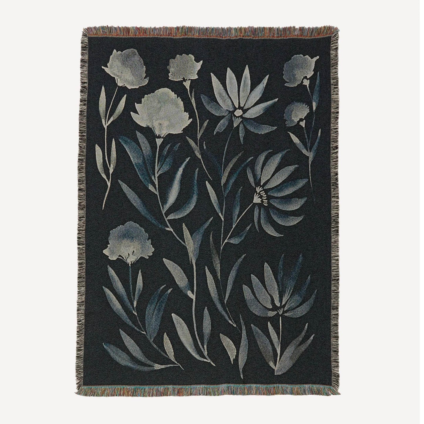 Bloom (Dark Mint) Recycled Cotton Woven Throw