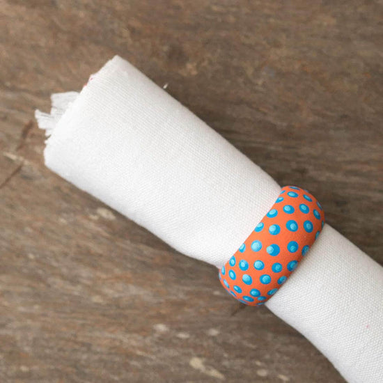 Wooden Dots Napkin Holder - Orange