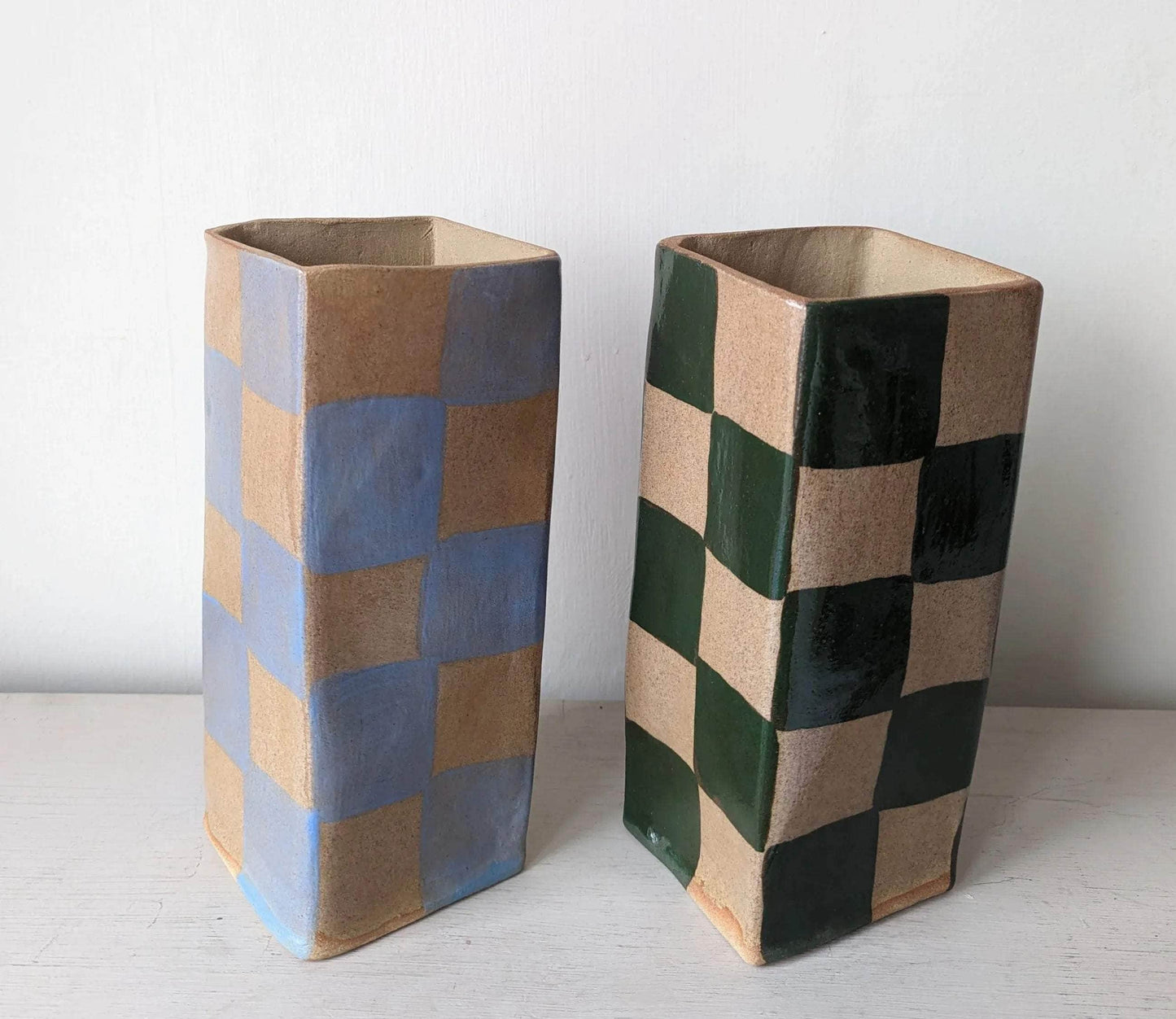 Check, Stripe & Gingham Large Square Vases