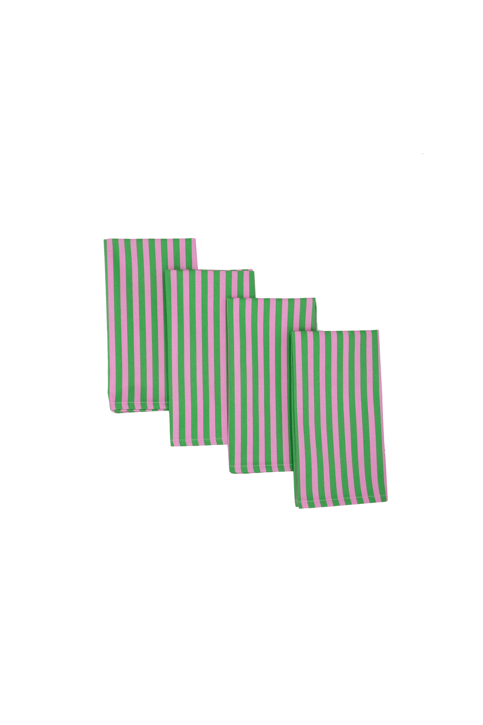 Peppermint and Strawberry Stripe Napkins | Set of 4
