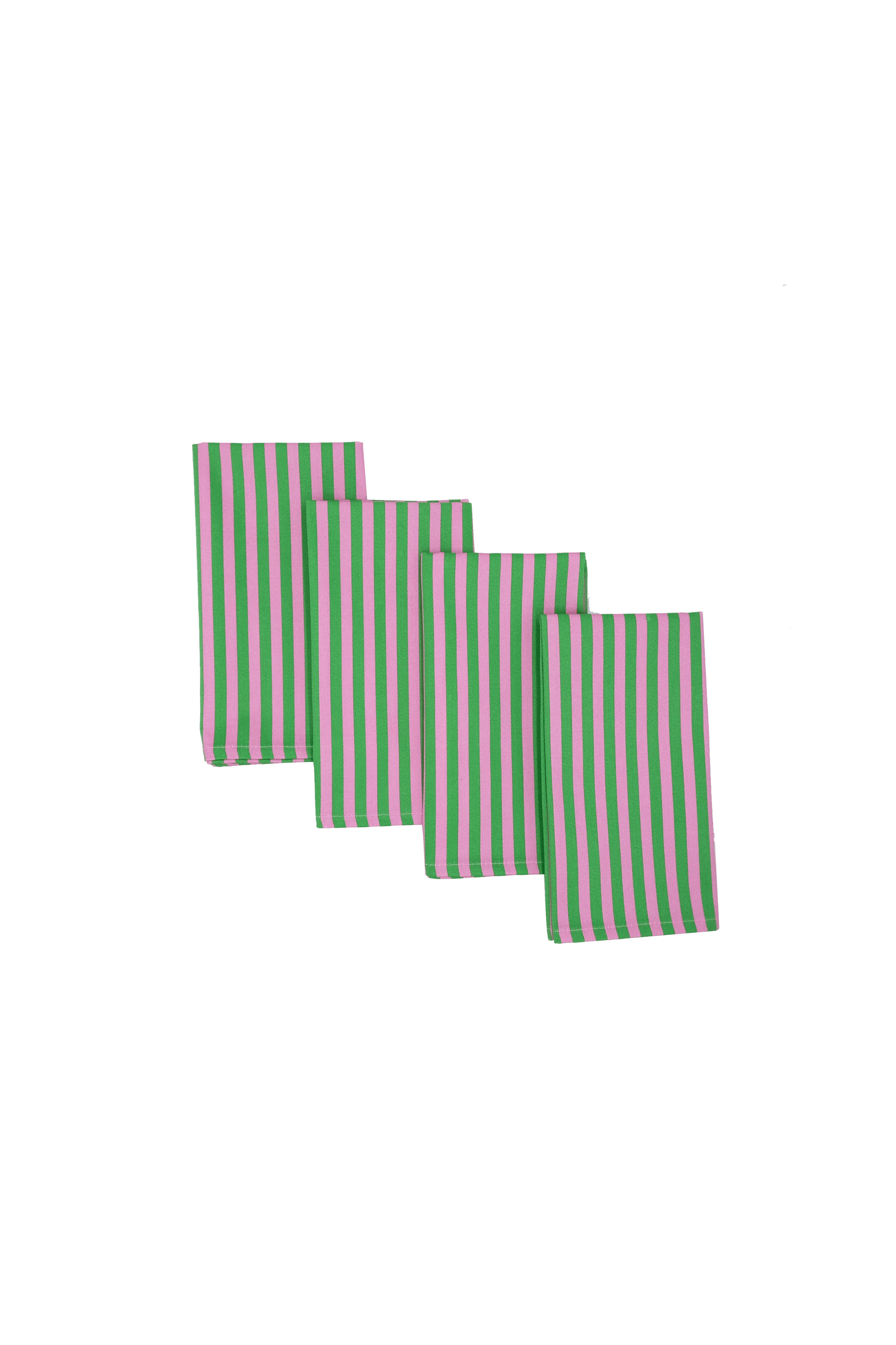 Peppermint and Strawberry Stripe Napkins | Set of 4